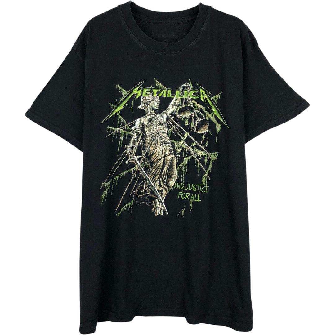 METALLICA Metallica Band T-shirt Band T Men's L size unclear black type Vintage Second Hand
