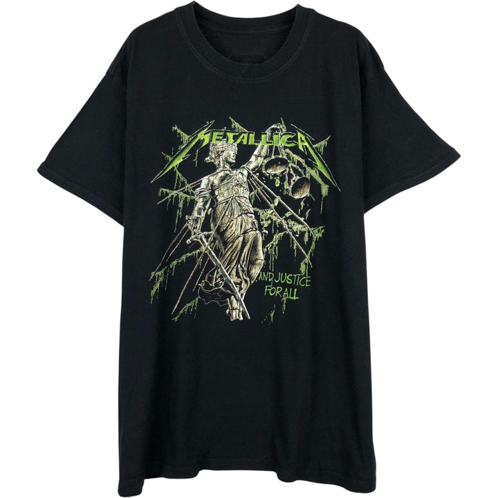 METALLICA Metallica Band T-shirt Band T Men's L size unclear black type Vintage Second Hand