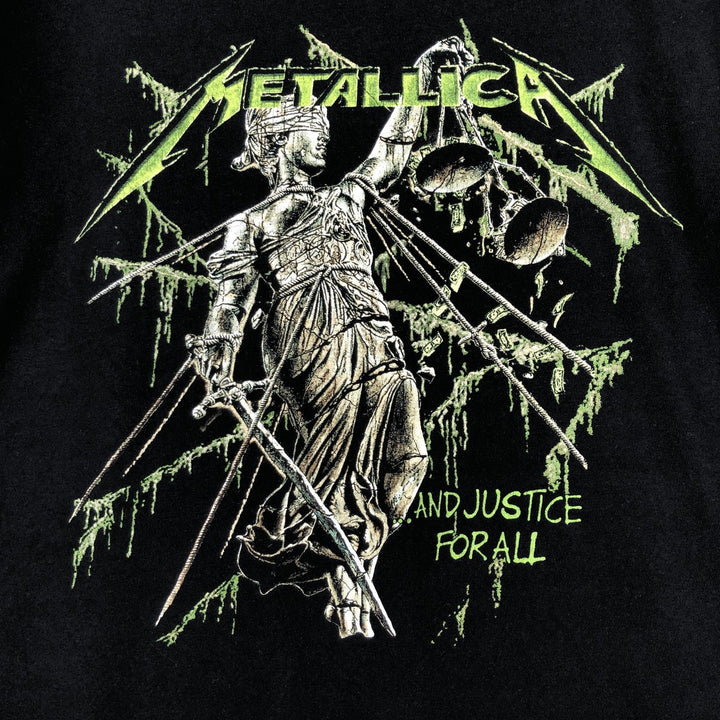 METALLICA Metallica Band T-shirt Band T Men's L size unclear black type Vintage Second Hand