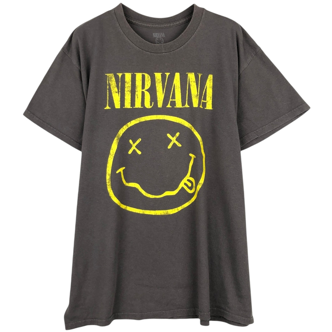 NIRVANA Nirvana Band T-shirt, Band T, Men's L size cotton Charcoal Vintage Second Hand