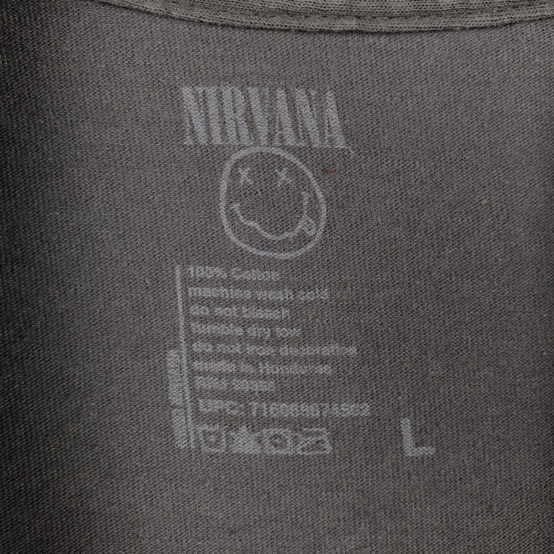 NIRVANA Nirvana Band T-shirt, Band T, Men's L size cotton Charcoal Vintage Second Hand