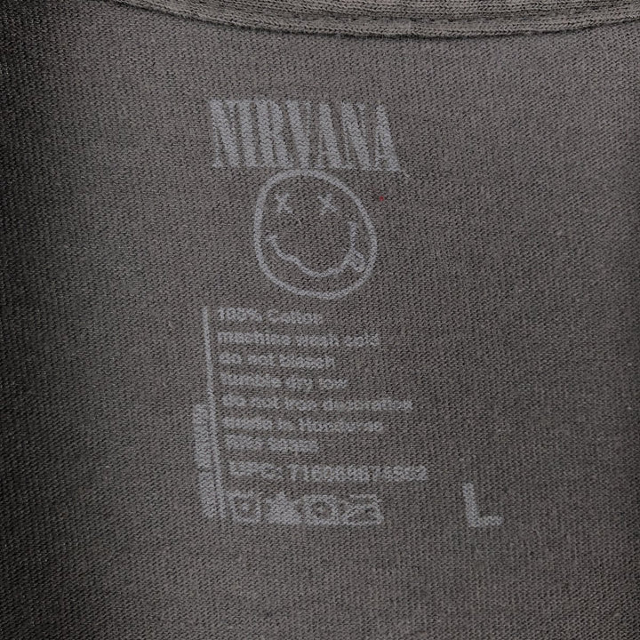 NIRVANA Nirvana Band T-shirt, Band T, Men's L size cotton Charcoal Vintage Second Hand