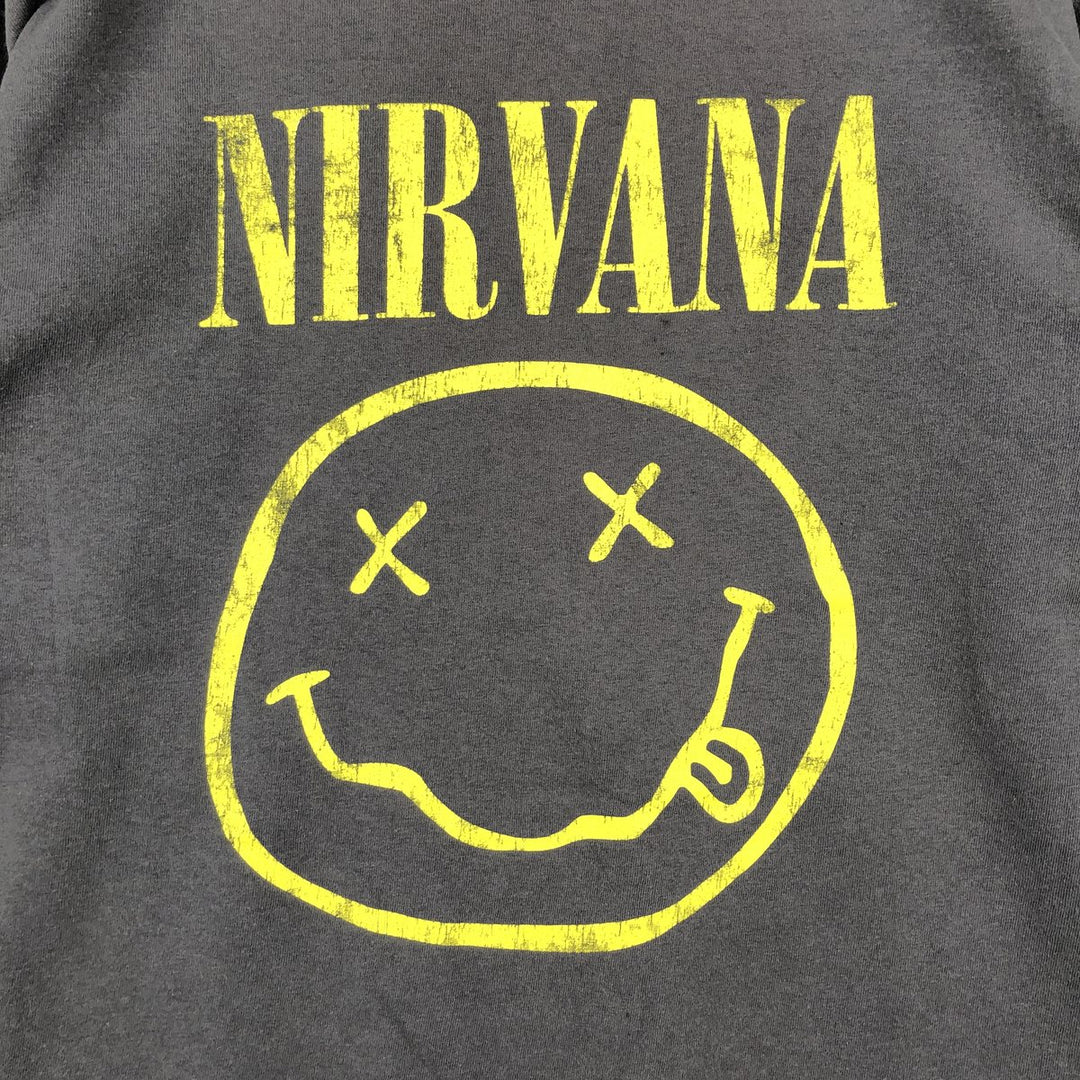 NIRVANA Nirvana Band T-shirt, Band T, Men's L size cotton Charcoal Vintage Second Hand