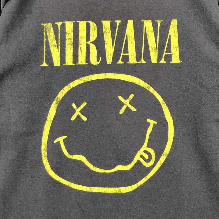 NIRVANA Nirvana Band T-shirt, Band T, Men's L size cotton Charcoal Vintage Second Hand