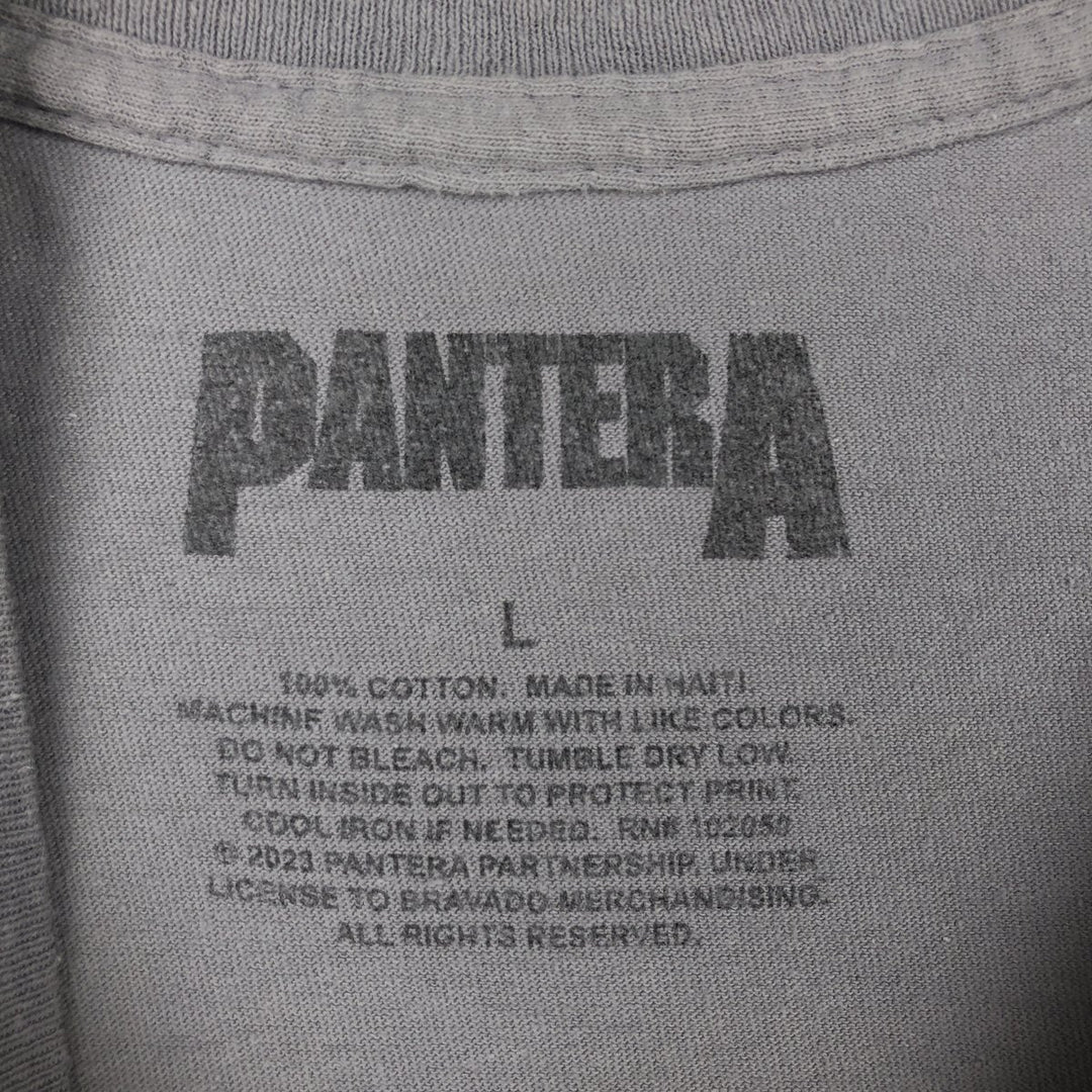 PANTERA Pantera Band T-shirt Band T Men's L size cotton gray type Vintage Second Hand
