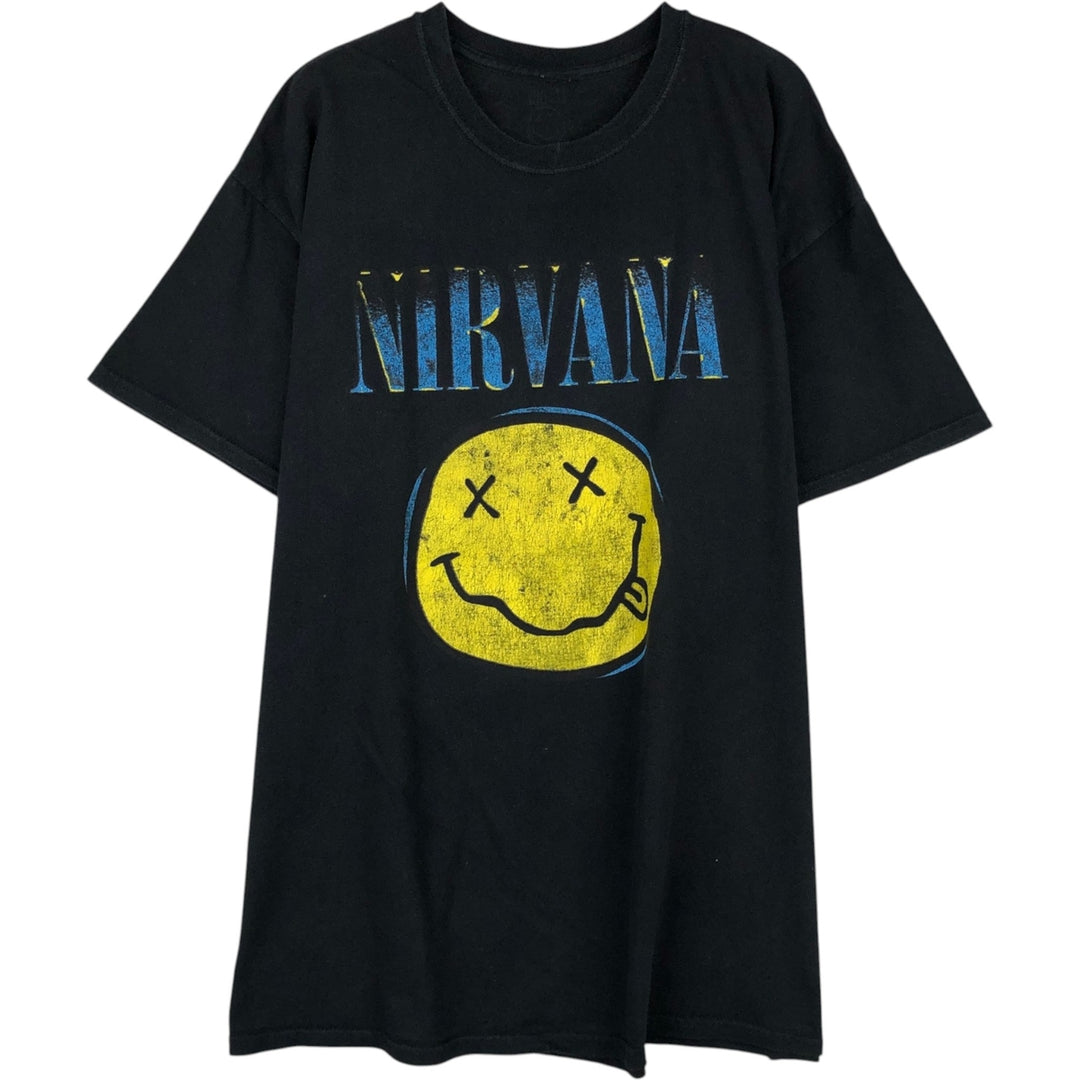 NIRVANA Nirvana Band T-shirt, Band T, Men's XL size unclear black type Vintage Second Hand
