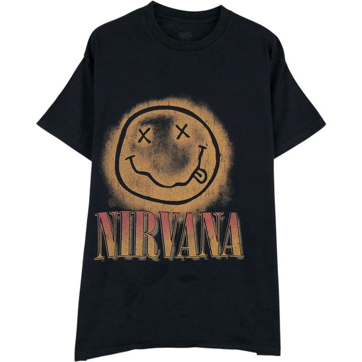 NIRVANA Nirvana Band T-shirt, Band T, Men's M size cotton black type Vintage Second Hand