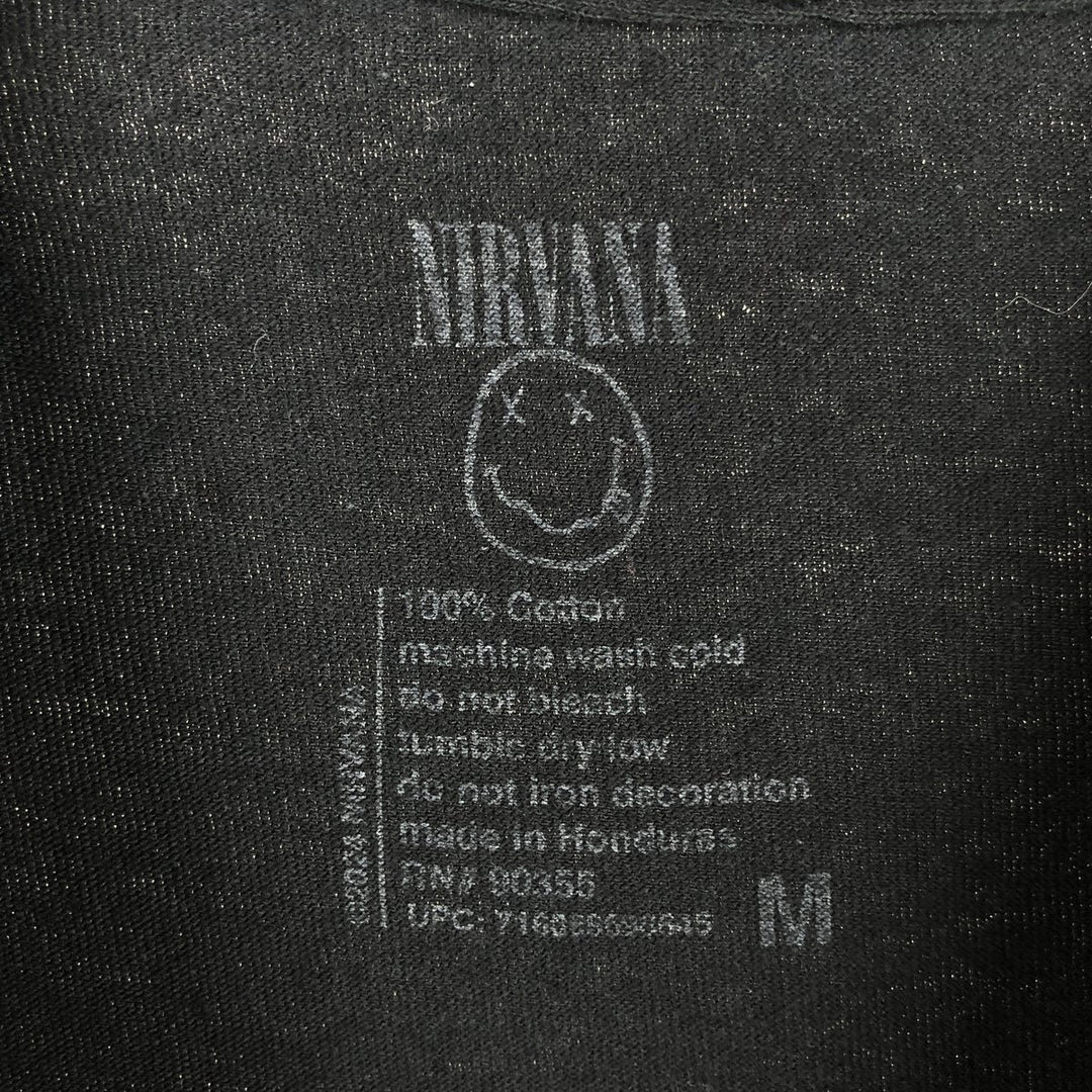 NIRVANA Nirvana Band T-shirt, Band T, Men's M size cotton black type Vintage Second Hand
