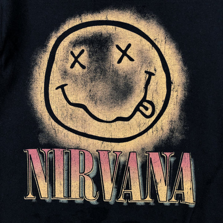 NIRVANA Nirvana Band T-shirt, Band T, Men's M size cotton black type Vintage Second Hand