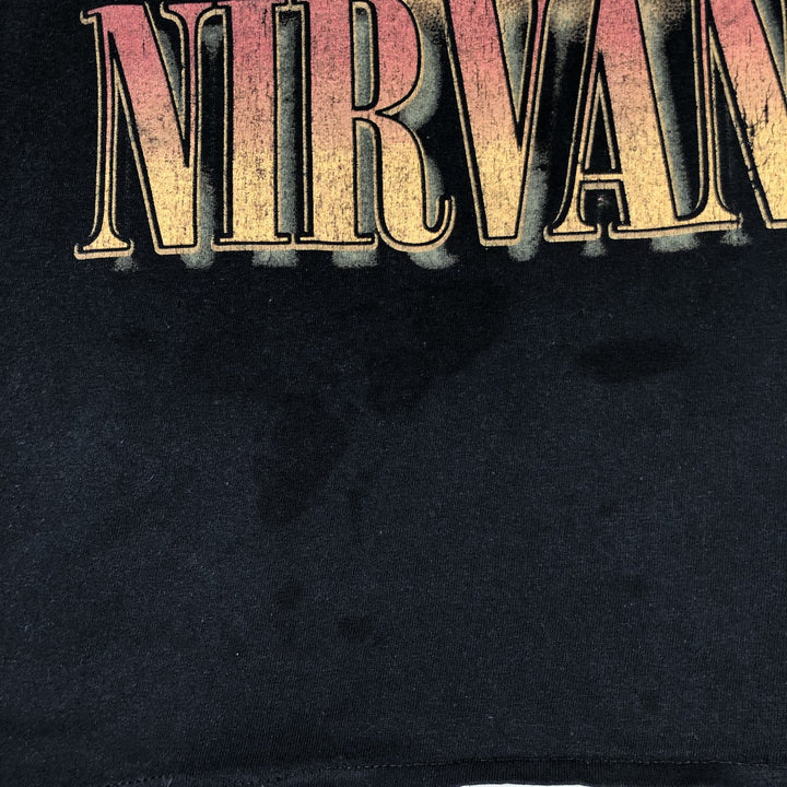 NIRVANA Nirvana Band T-shirt, Band T, Men's M size cotton black type Vintage Second Hand