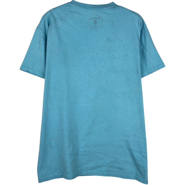 METALLICA Skull Pattern Band T-shirt Band Tee Men's M size cotton Blue type light blue Vintage Second Hand