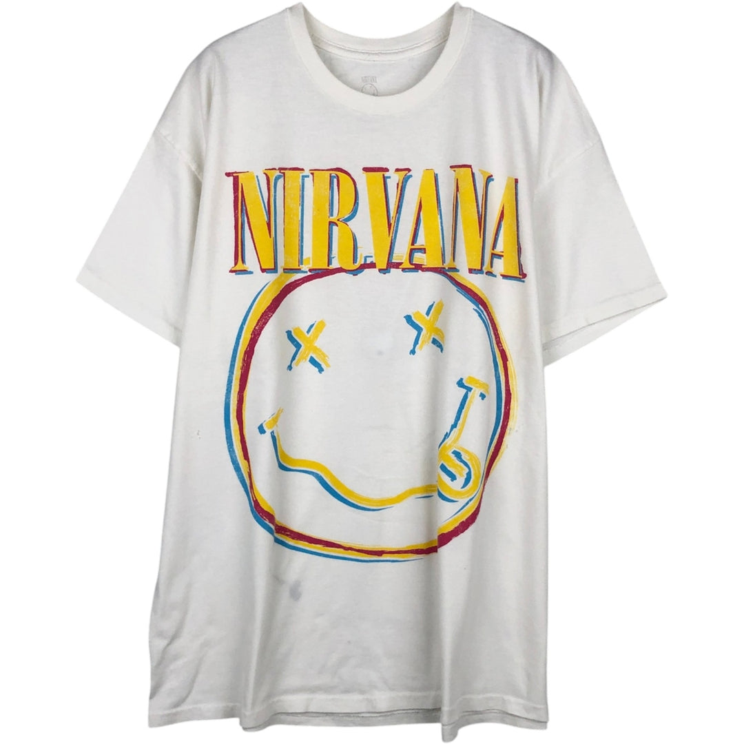 NIRVANA Nirvana Band T-shirt, Band T, Men's XL size cotton white type Vintage Second Hand