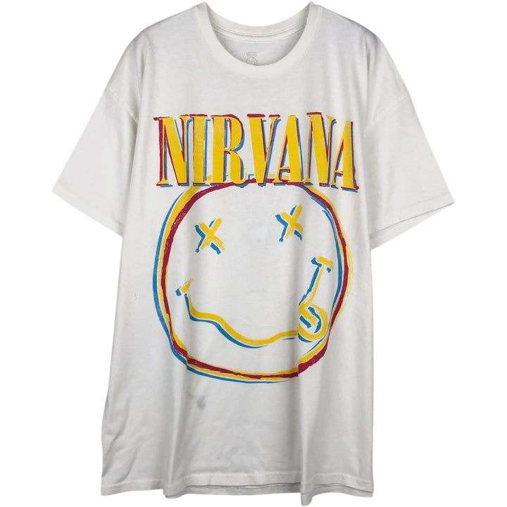 NIRVANA Nirvana Band T-shirt, Band T, Men's XL size cotton white type Vintage Second Hand