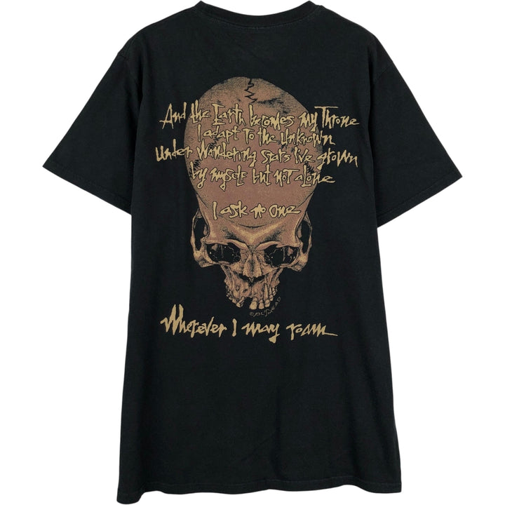 METALLICA Skull Pattern Band T-shirt Band Tee Men's M size cotton black type Vintage Second Hand