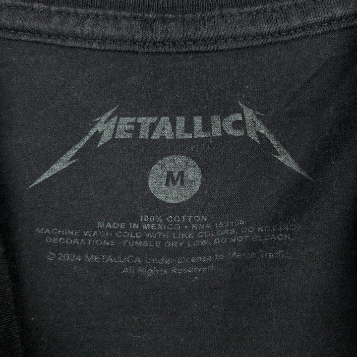 METALLICA Skull Pattern Band T-shirt Band Tee Men's M size cotton black type Vintage Second Hand