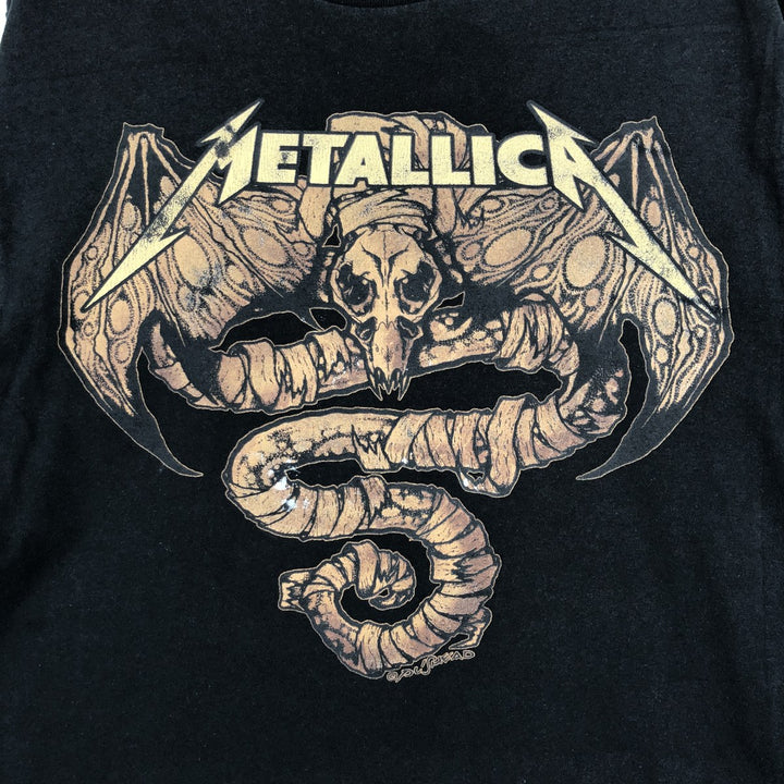 METALLICA Skull Pattern Band T-shirt Band Tee Men's M size cotton black type Vintage Second Hand