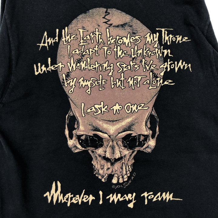 METALLICA Skull Pattern Band T-shirt Band Tee Men's M size cotton black type Vintage Second Hand