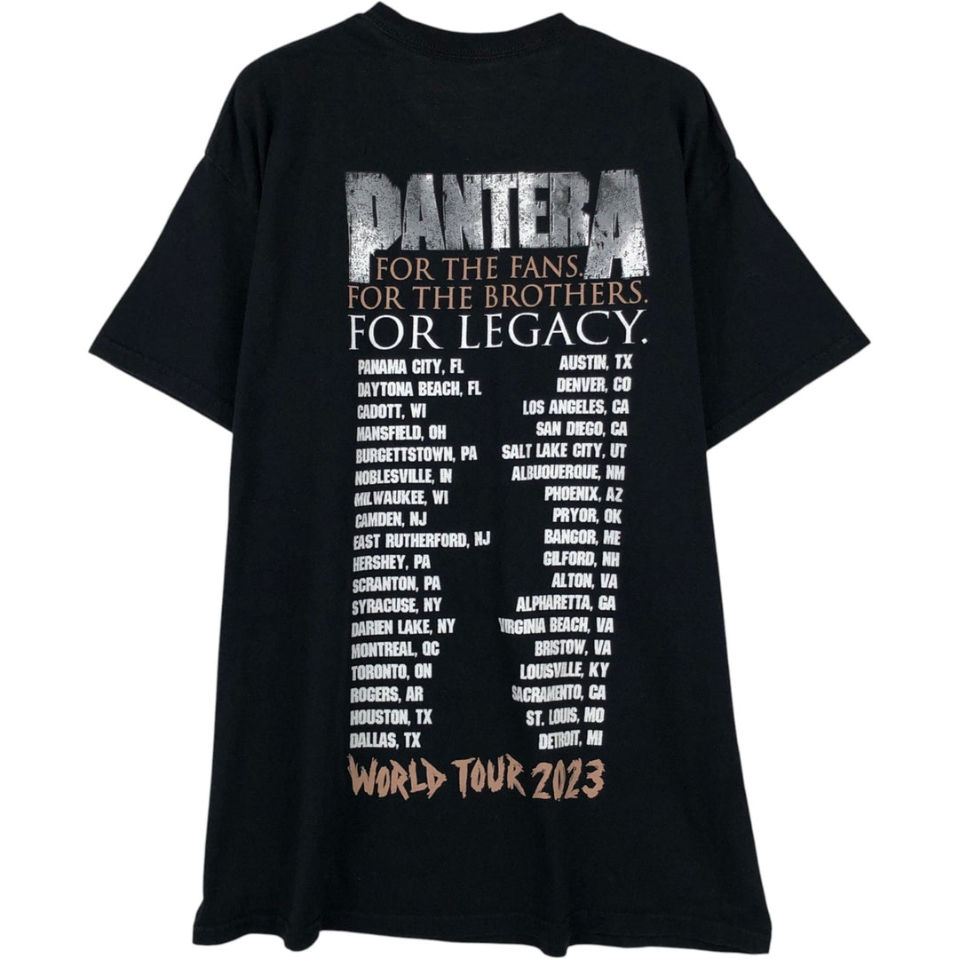 PANTERA Pantera Band T-shirt Band T Men's L size cotton black type Vintage Second Hand