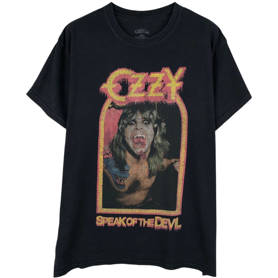 Ozzy Osbourne Band T-shirt, Men's L size cotton black type Vintage Second Hand