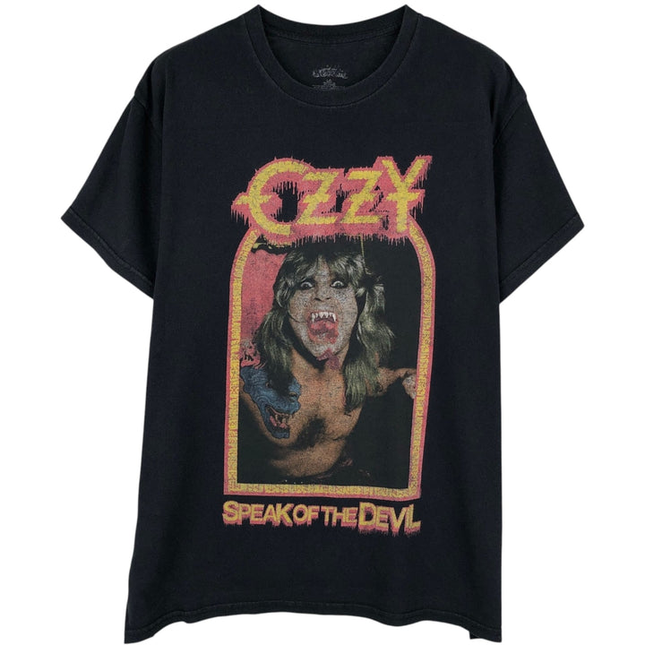 Ozzy Osbourne Band T-shirt, Men's L size cotton black type Vintage Second Hand