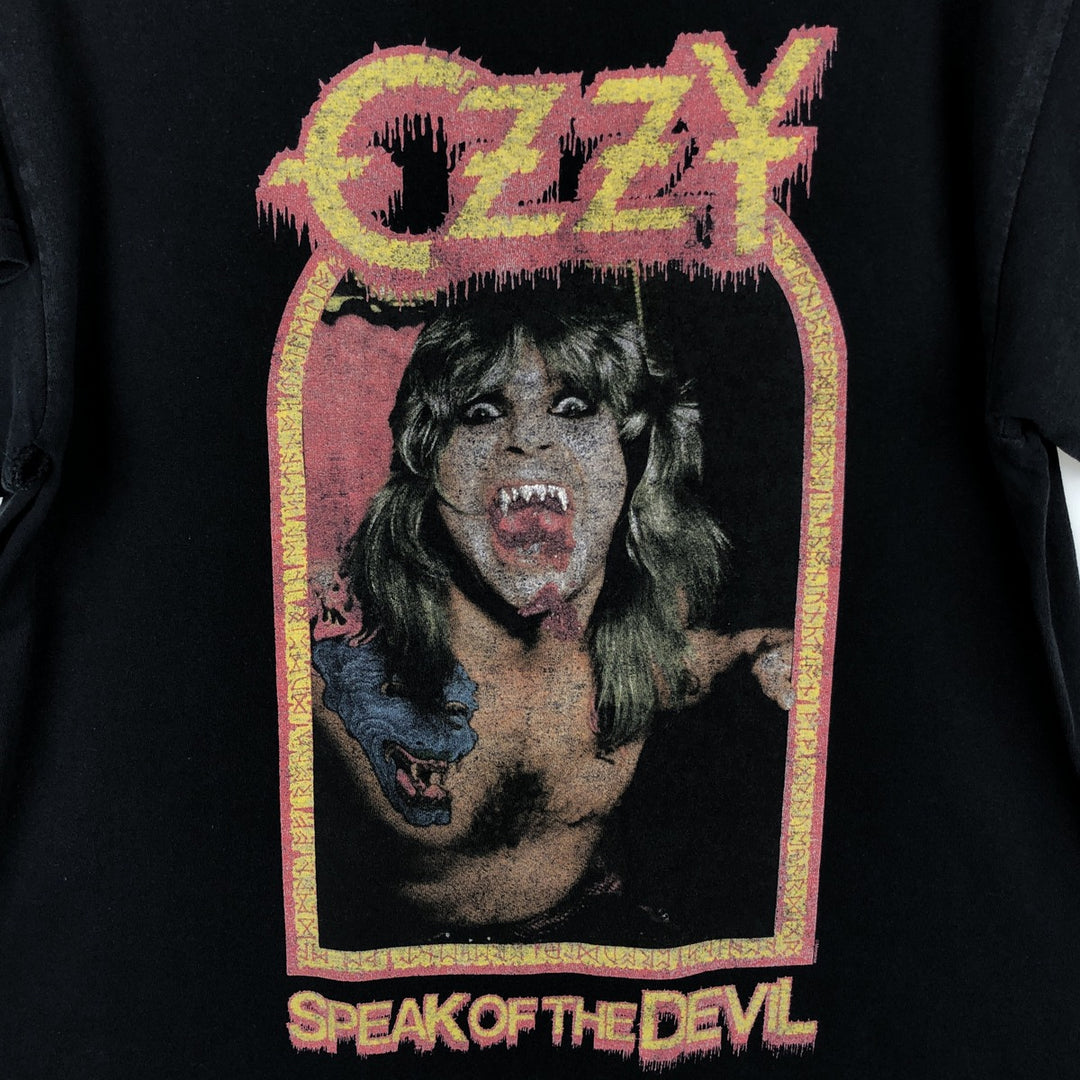 Ozzy Osbourne Band T-shirt, Men's L size cotton black type Vintage Second Hand