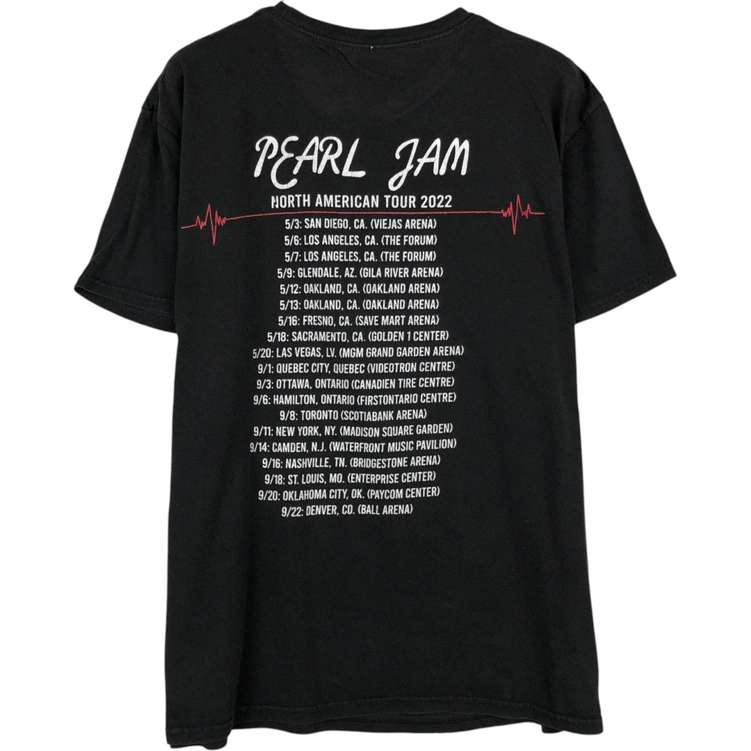 DELTA PEARL JAM Band T-shirt (Men's size L) cotton black type Vintage Second Hand