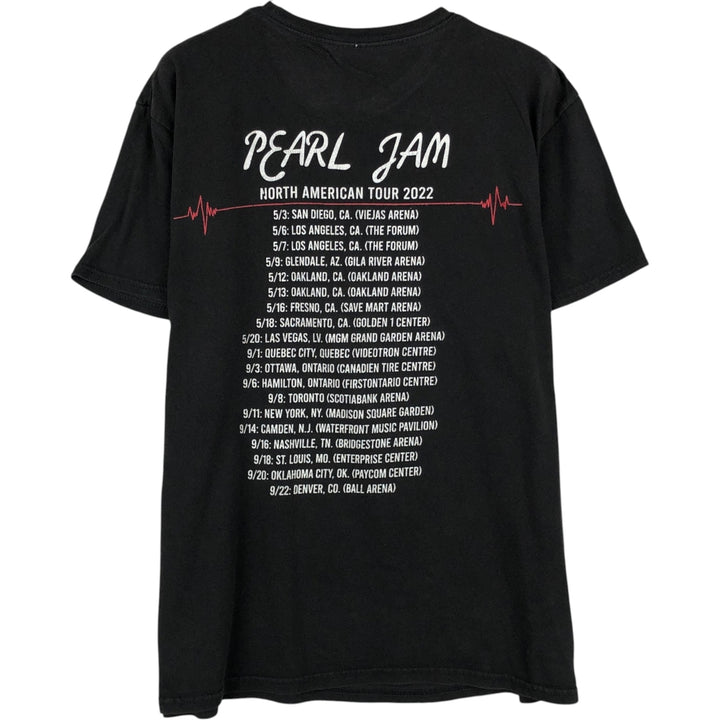 DELTA PEARL JAM Band T-shirt (Men's size L) cotton black type Vintage Second Hand