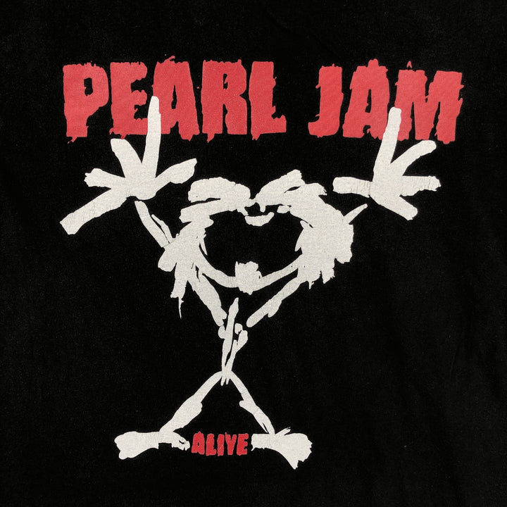 DELTA PEARL JAM Band T-shirt (Men's size L) cotton black type Vintage Second Hand