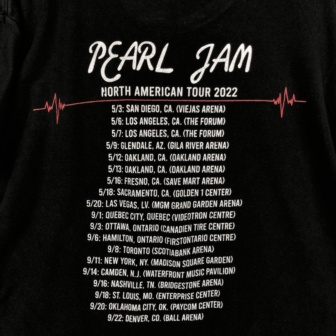 DELTA PEARL JAM Band T-shirt (Men's size L) cotton black type Vintage Second Hand