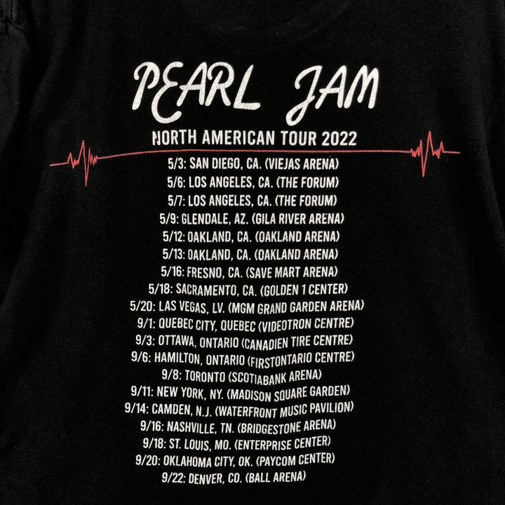 DELTA PEARL JAM Band T-shirt (Men's size L) cotton black type Vintage Second Hand