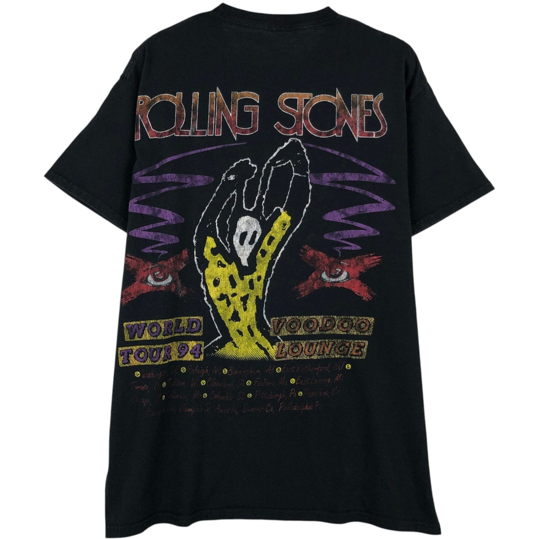 The Rolling Stones Band T-shirt, Men's M size cotton black type Vintage Second Hand