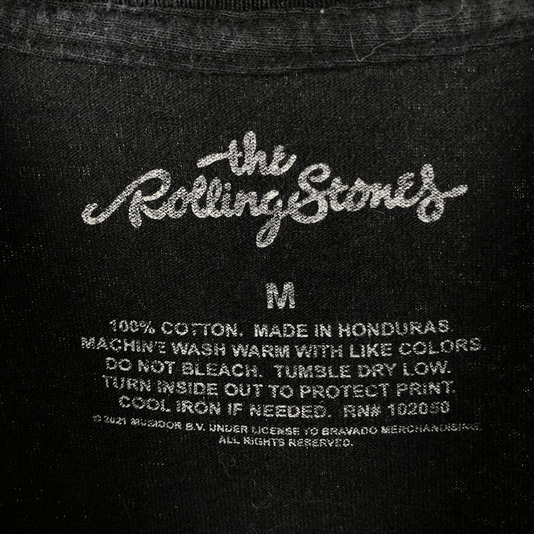 The Rolling Stones Band T-shirt, Men's M size cotton black type Vintage Second Hand
