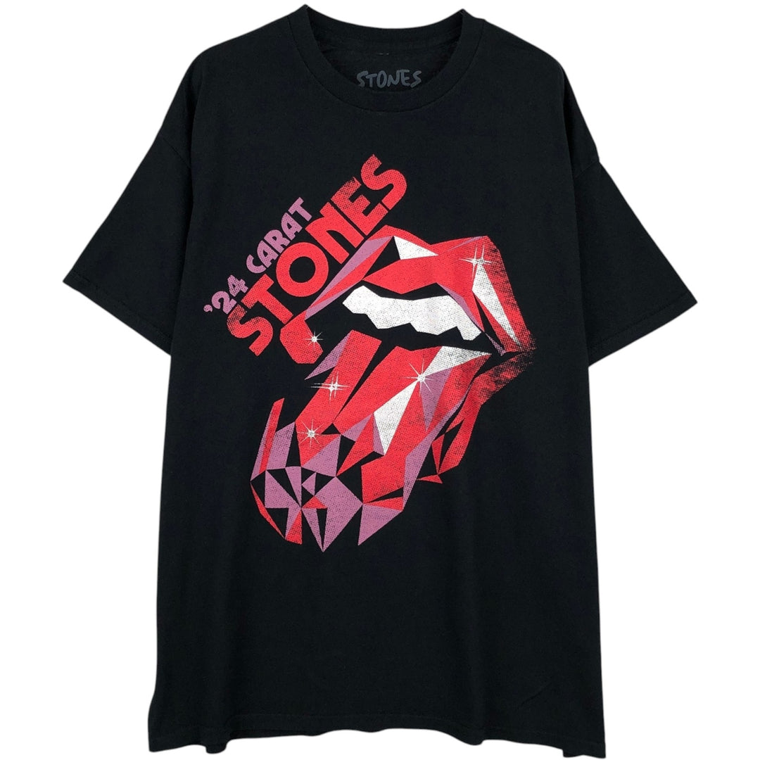 The Rolling Stones Band T-shirt, Band T, Men's L size cotton black type Vintage Second Hand