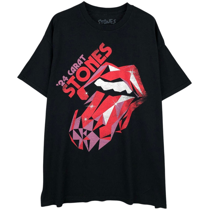 The Rolling Stones Band T-shirt, Band T, Men's L size cotton black type Vintage Second Hand