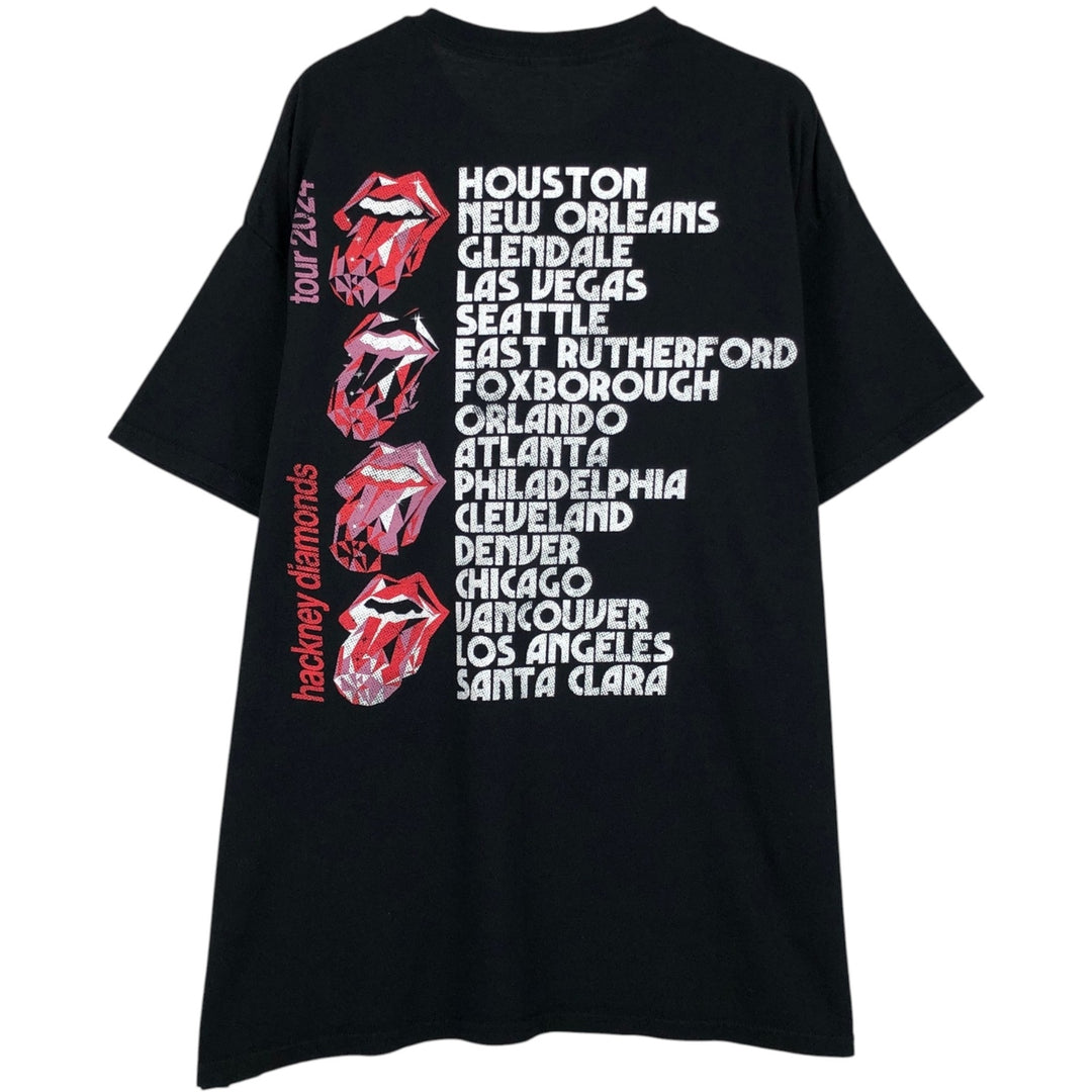 The Rolling Stones Band T-shirt, Band T, Men's L size cotton black type Vintage Second Hand