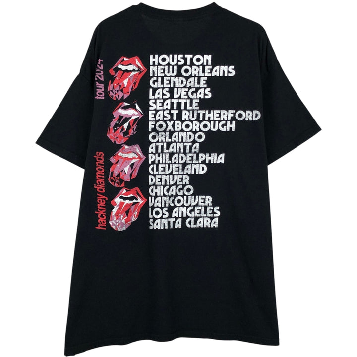 The Rolling Stones Band T-shirt, Band T, Men's L size cotton black type Vintage Second Hand