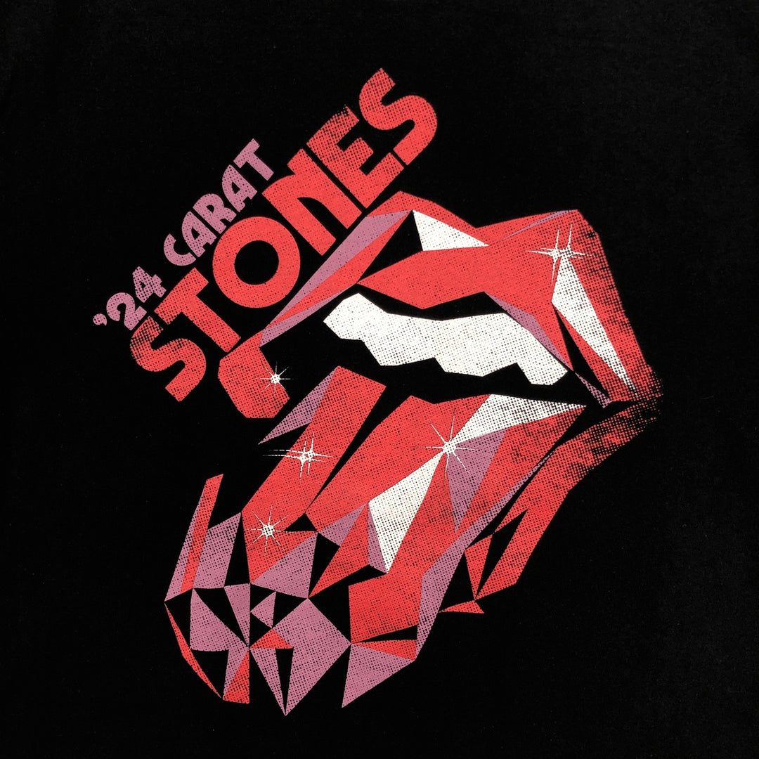 The Rolling Stones Band T-shirt, Band T, Men's L size cotton black type Vintage Second Hand