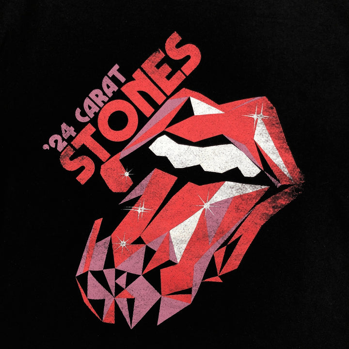 The Rolling Stones Band T-shirt, Band T, Men's L size cotton black type Vintage Second Hand