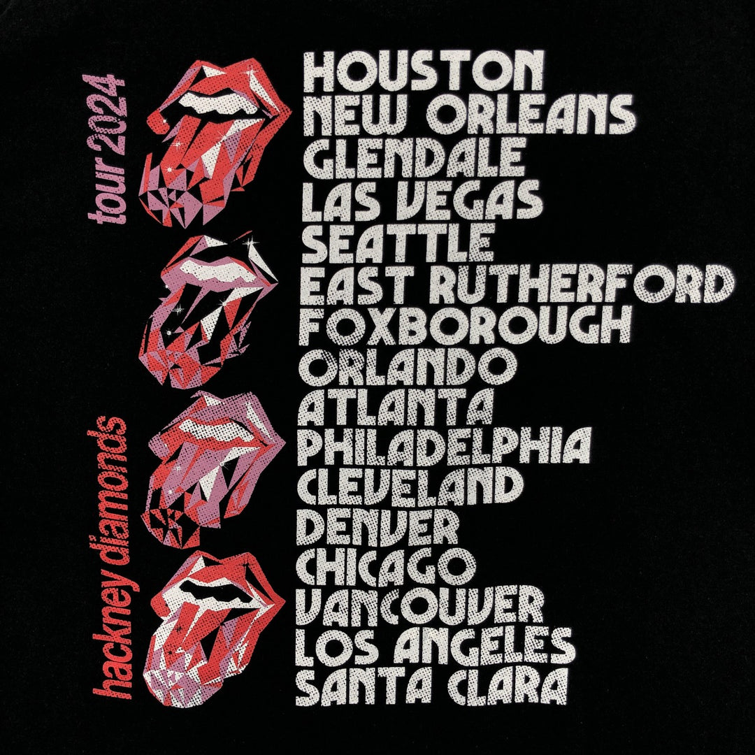 The Rolling Stones Band T-shirt, Band T, Men's L size cotton black type Vintage Second Hand