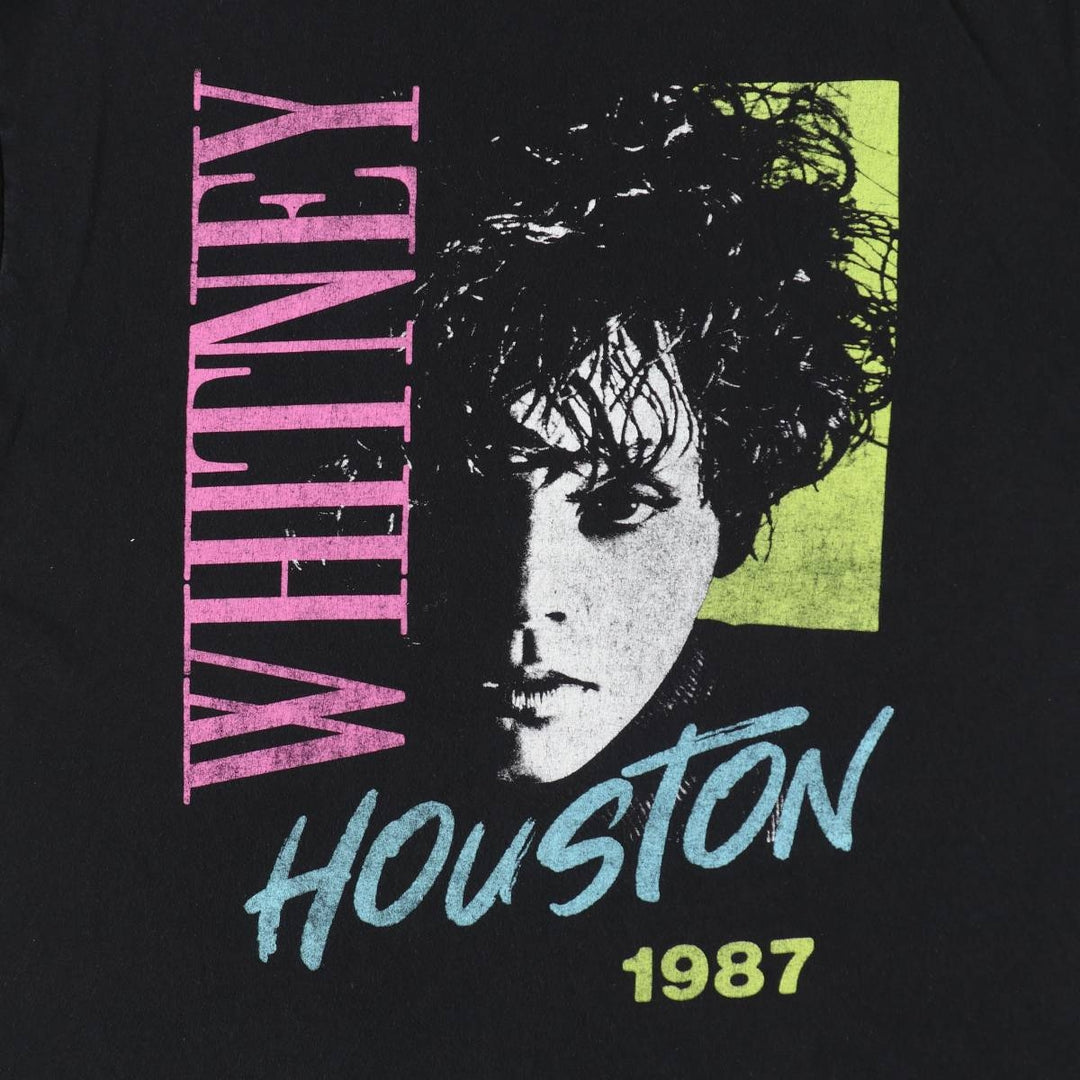 WHITNEY HOUSTON Whitney Houston Rap T-shirt, Men's Size L cotton black type Vintage Second Hand