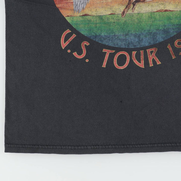 LED ZEPPELIN Led Zeppelin Band T-shirt Band T Men's L size unclear black type Vintage Second Hand