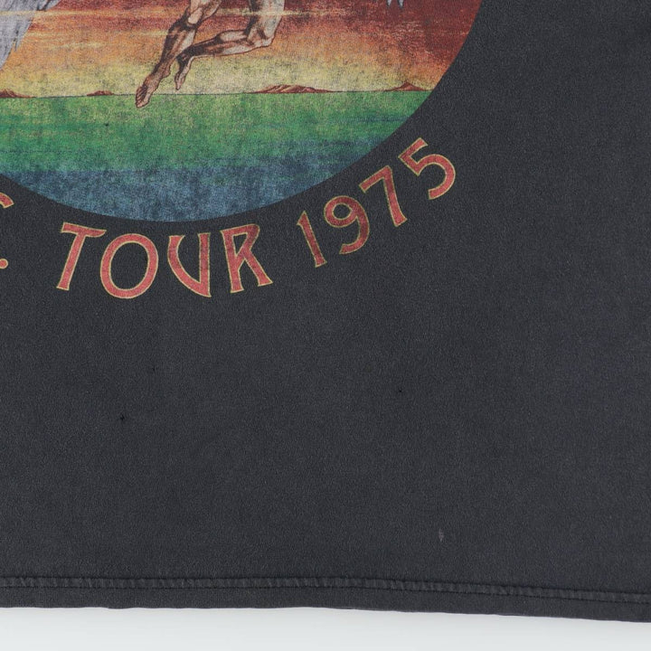 LED ZEPPELIN Led Zeppelin Band T-shirt Band T Men's L size unclear black type Vintage Second Hand