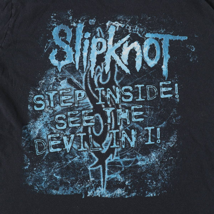 Bay Island Slipknot Band T-Shirt (Men's XXL equivalent) cotton black type Vintage Second Hand