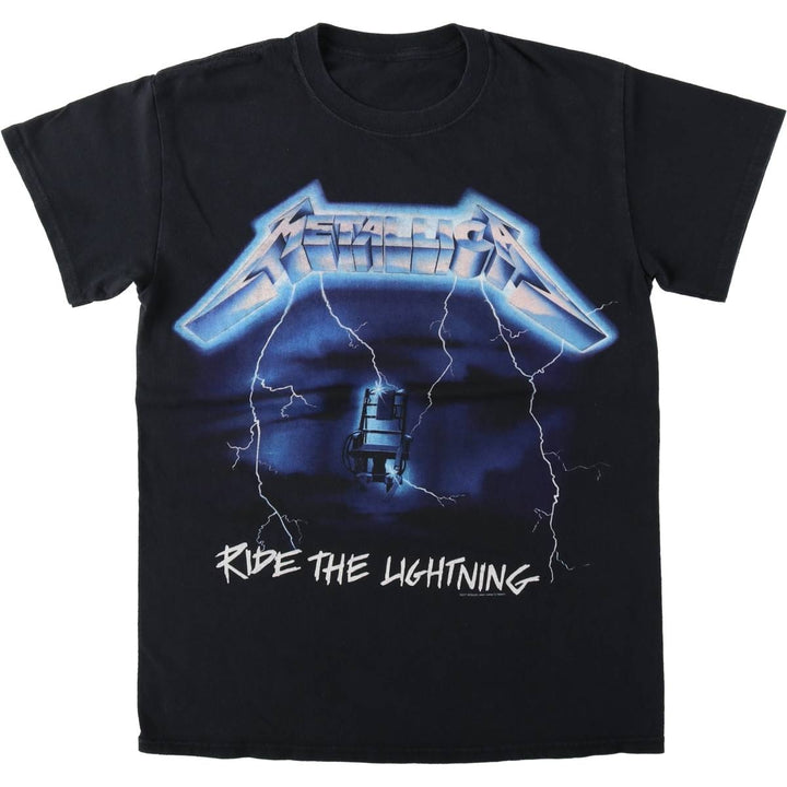 METALLICA Metallica Band T-shirt Band T Men's S size unclear black type Vintage Second Hand