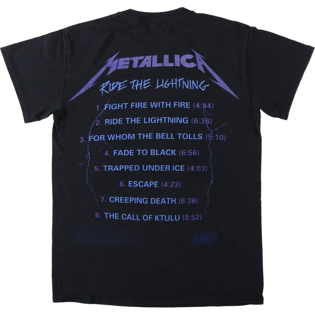 METALLICA Metallica Band T-shirt Band T Men's S size unclear black type Vintage Second Hand