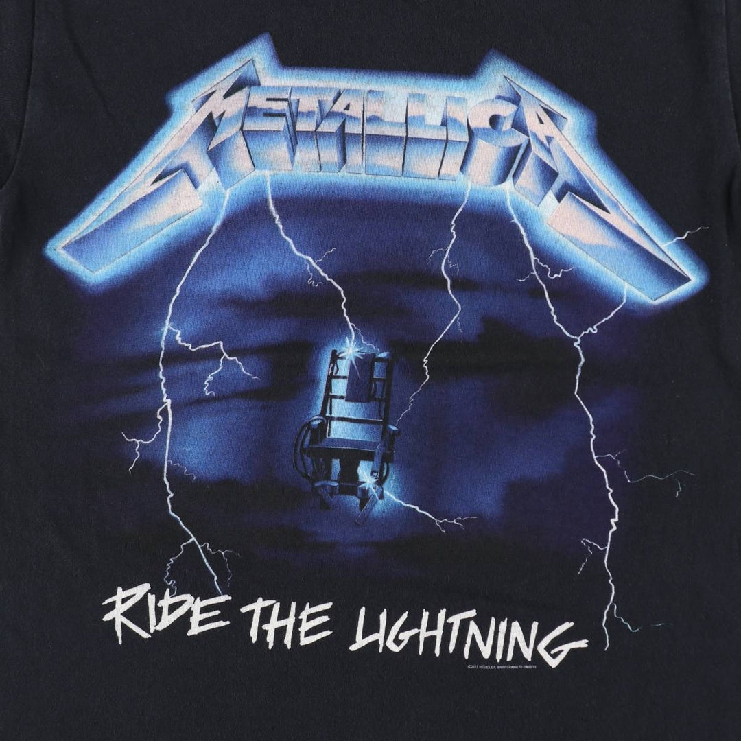 METALLICA Metallica Band T-shirt Band T Men's S size unclear black type Vintage Second Hand
