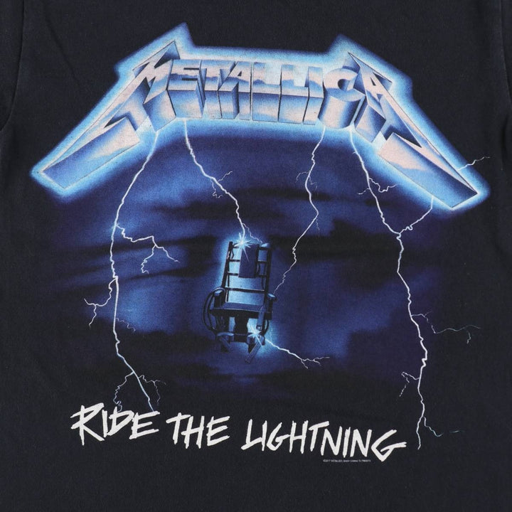METALLICA Metallica Band T-shirt Band T Men's S size unclear black type Vintage Second Hand