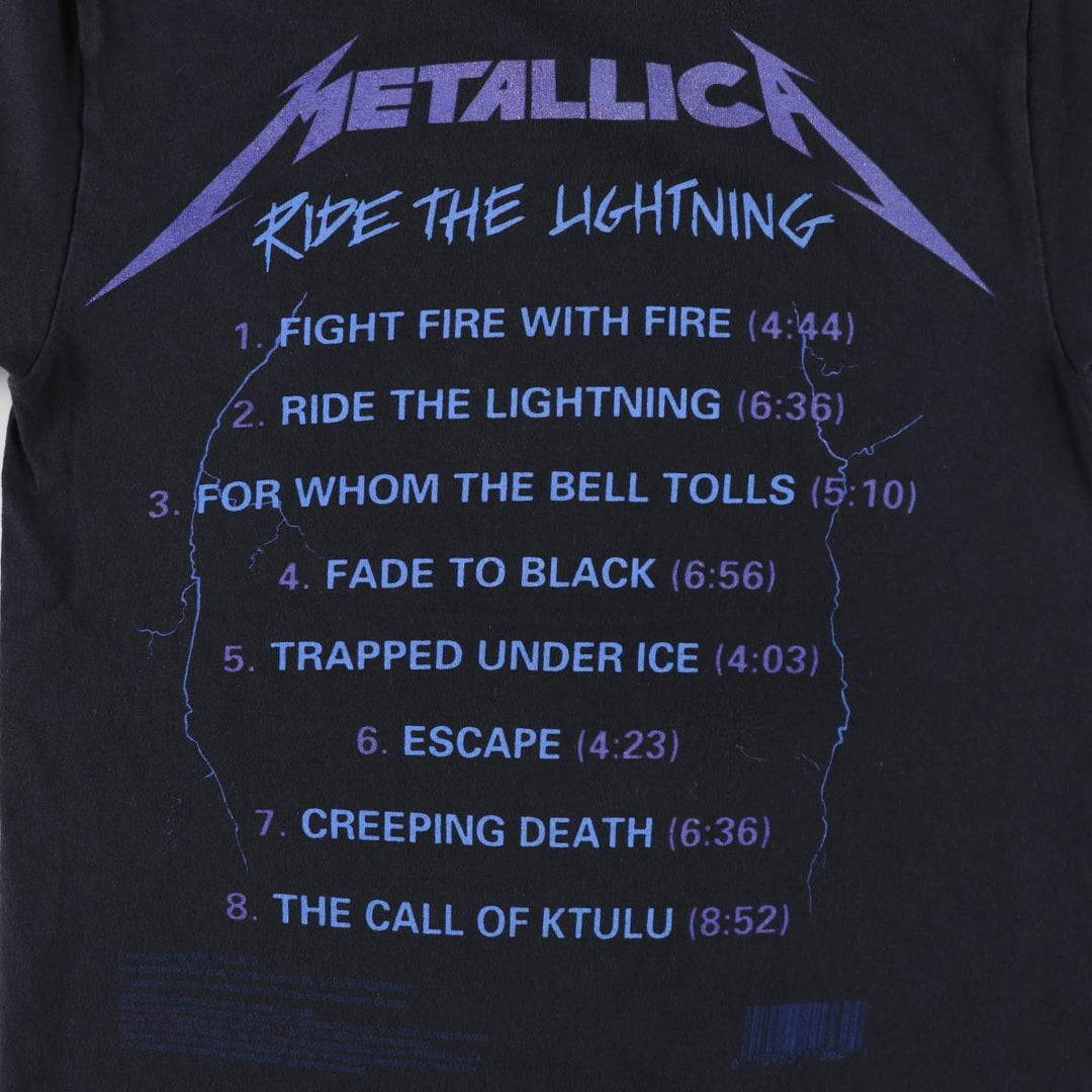 METALLICA Metallica Band T-shirt Band T Men's S size unclear black type Vintage Second Hand
