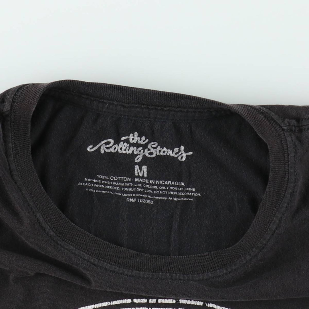 The Rolling Stones Band T-shirt, Men's M size cotton black type Vintage Second Hand