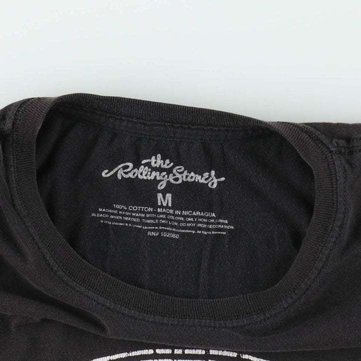 The Rolling Stones Band T-shirt, Men's M size cotton black type Vintage Second Hand